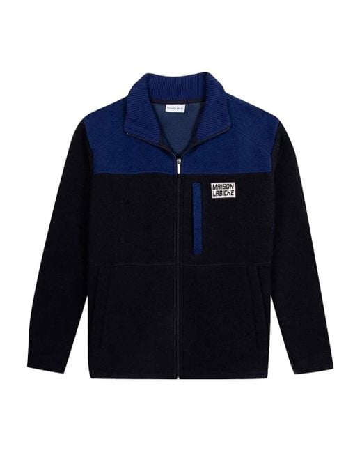 Maison Labiche Blue Menans Colour-Block Fleece Jacket for men
