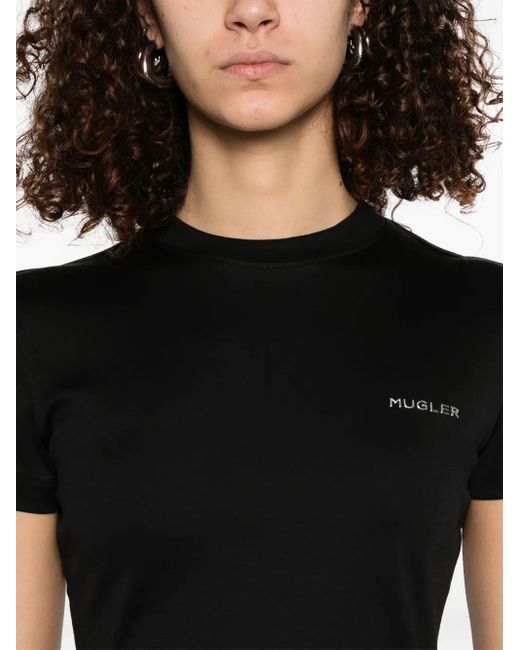 Mugler Black T-shirts And Polos