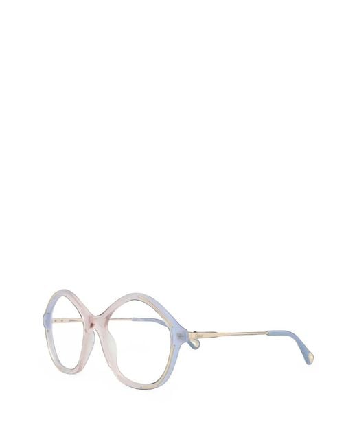 Chloé White Geometric-Frame Glasses