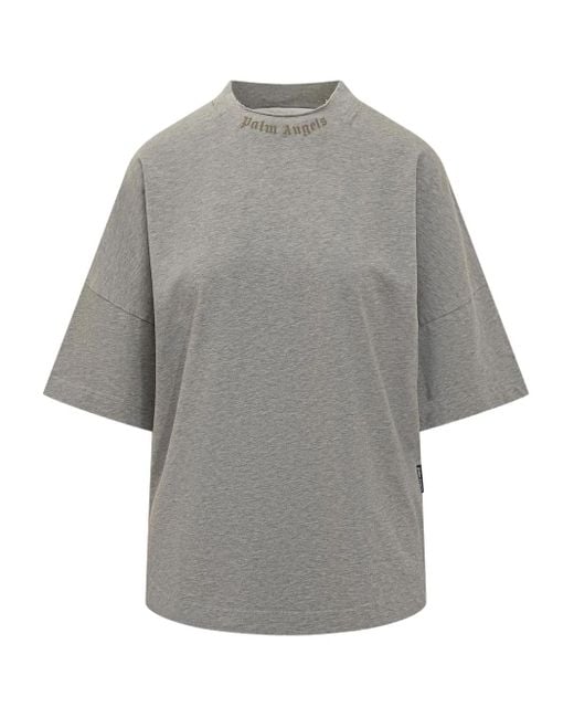 Camiseta con detalle en el cuello Palm Angels de color Gray