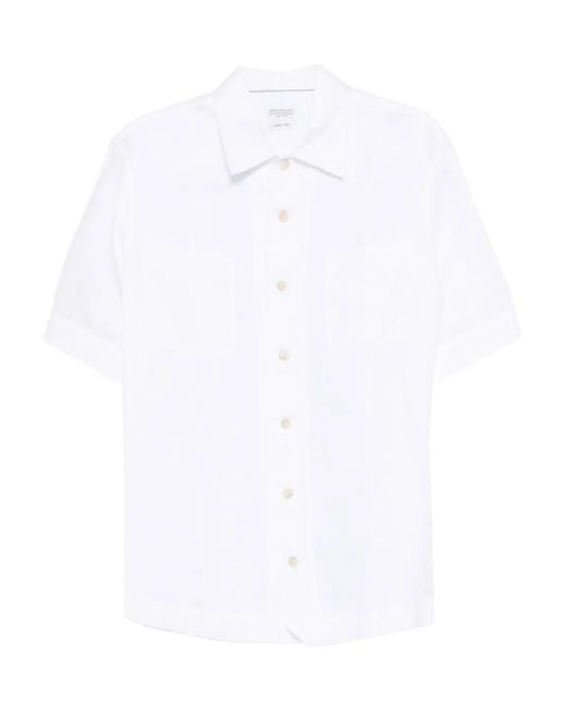 メンズ Brunello Cucinelli ショートスリーブ シャツ White
