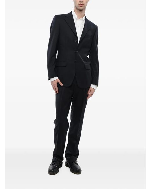 Corneliani Black Single-Breasted Wool Blazer for men