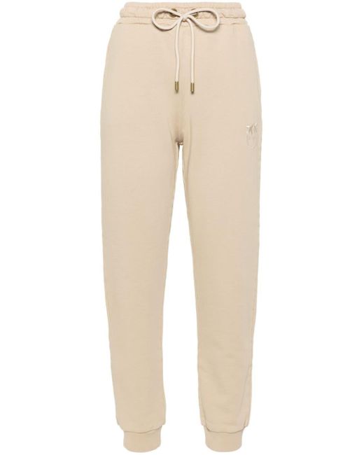 Pinko Natural Logo-embroidered Tapered Track Pants