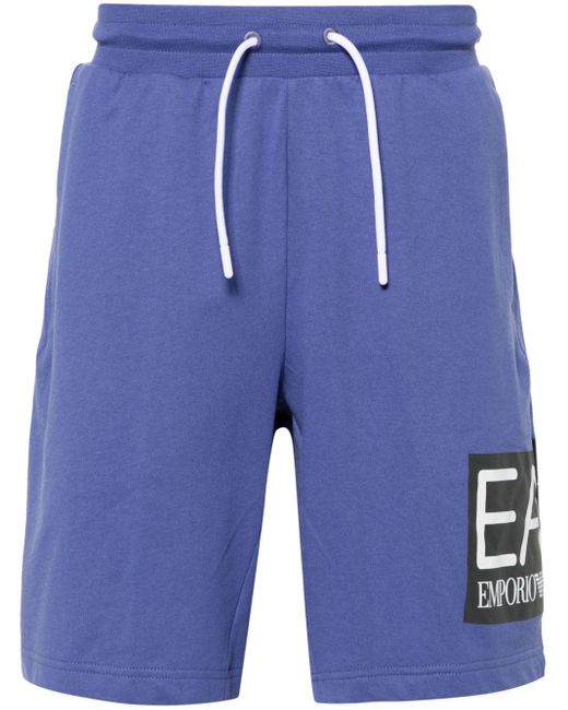 Pantalones cortos de chándal con logo EA7 de hombre de color Blue