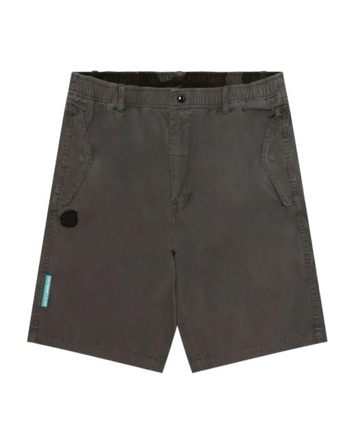 Aape By A Bathing Ape Gray Logo-Patch Shorts for men
