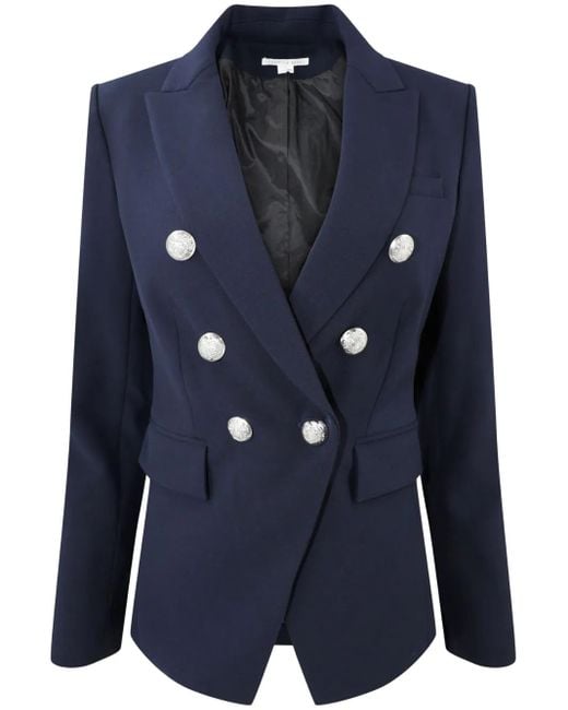 Veronica Beard Blue Miller Double-Breasted Blazer