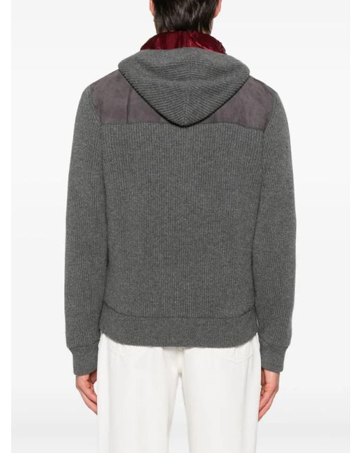 メンズ Brunello Cucinelli ジップアップ スエードジャケット Gray