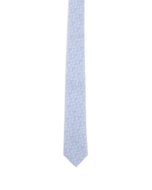 Paul Smith White Floral-Print Pointed Tie for men