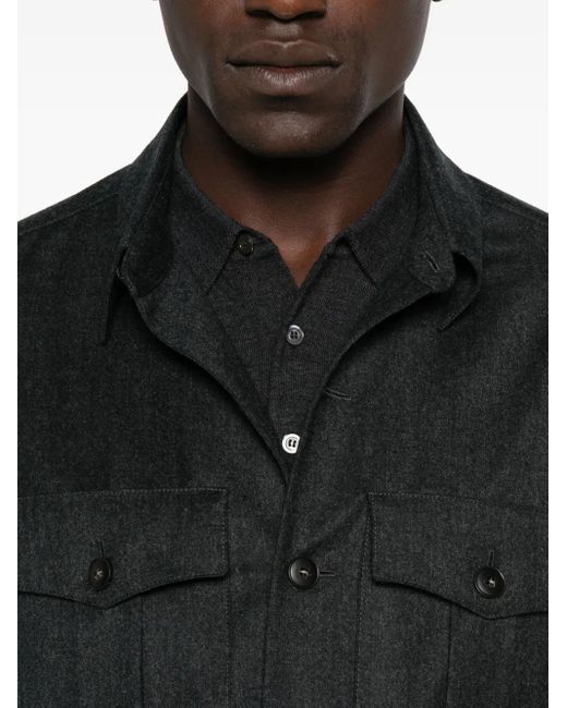Canali Hemd mit Brusttaschen in Black für Herren