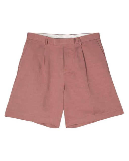 Lardini Red Slub-texture Bermuda Shorts for men