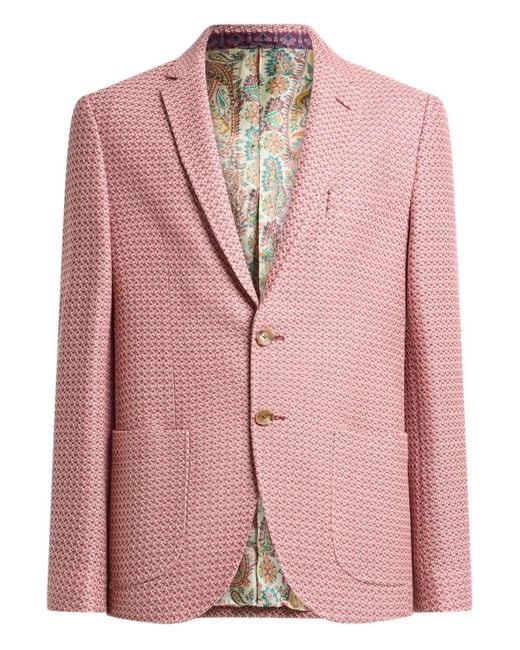 Etro Pink Cotton Jersey Blazer for men
