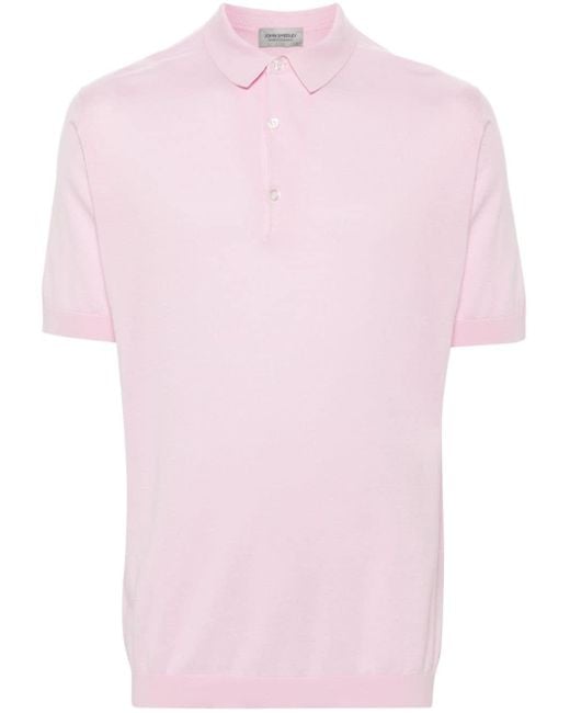 John Smedley Pink Adrian Cotton Polo Shirt for men