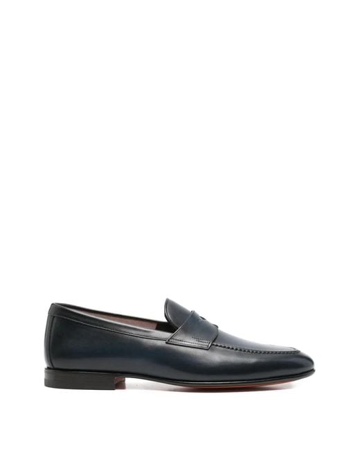 Santoni Blue Mocassins Carlos Penny for men