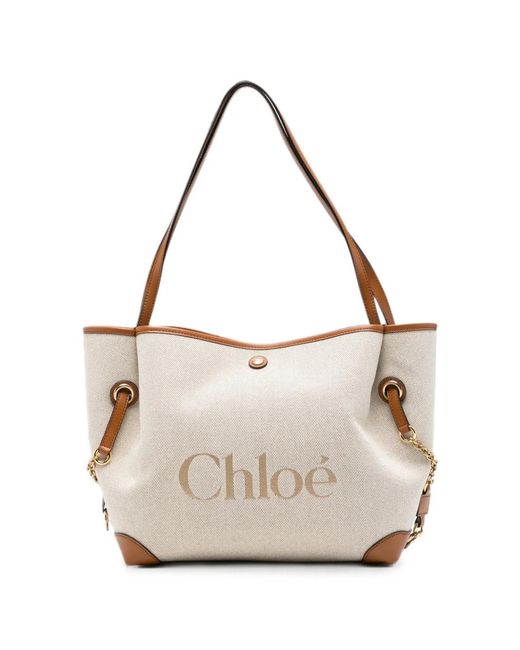 Chloé White Clover Canvas Tote Bag