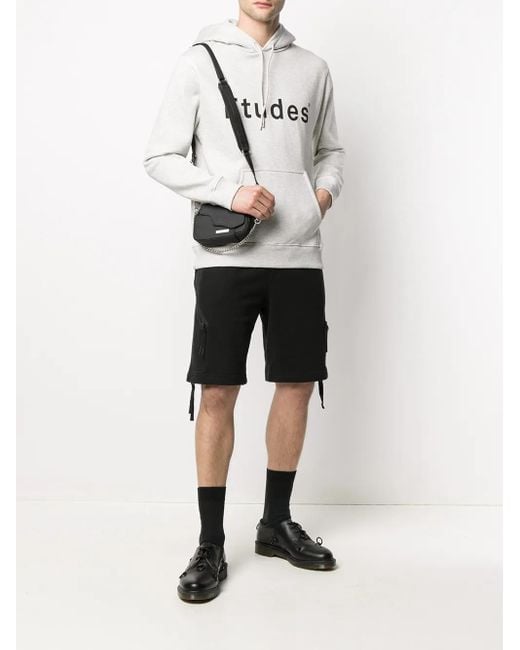 Etudes Studio Gray Logo-Print Hoodie for men