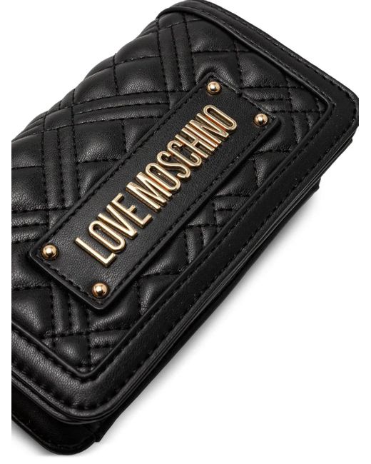 Bolso de hombro acolchado Love Moschino de color Black