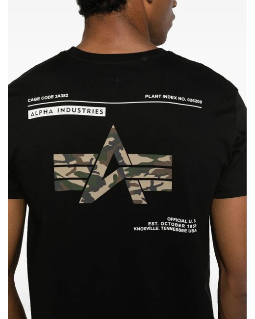 Alpha Industries Black Camo Label T-Shirt for men
