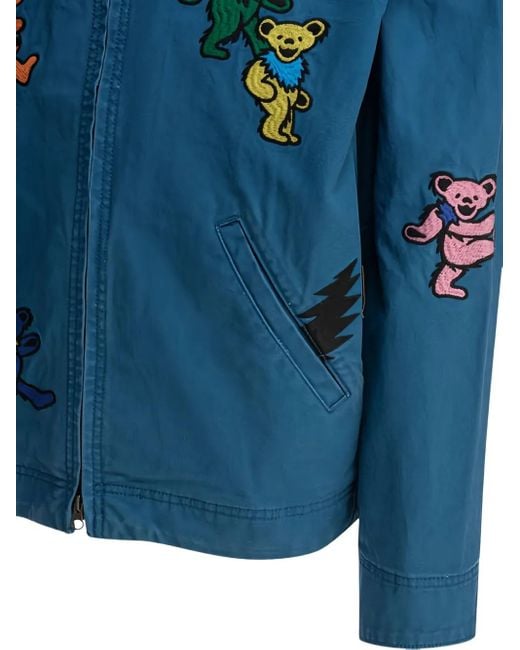Thisisneverthat Blue Dancing-Bears Cotton Jacket for men