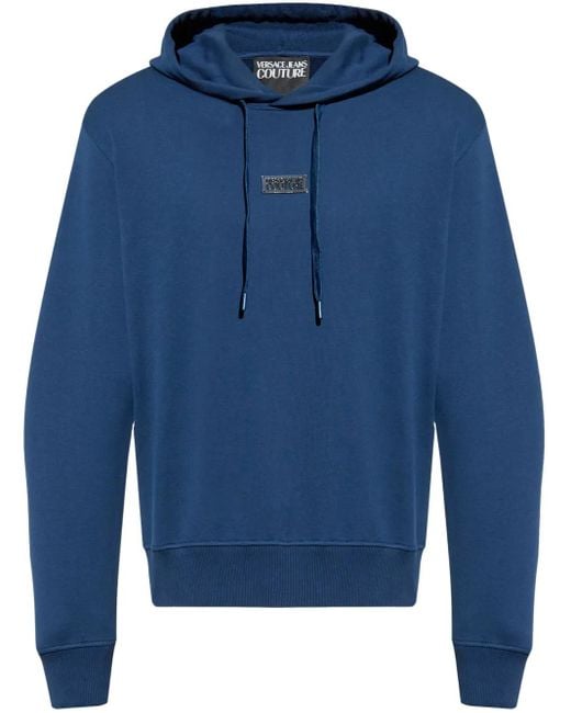 Versace Jeans Couture Hoodie mit Logo-Schild in Blue für Herren