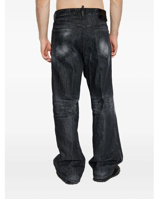 DSquared² Gray Logo-Patch Jeans for men