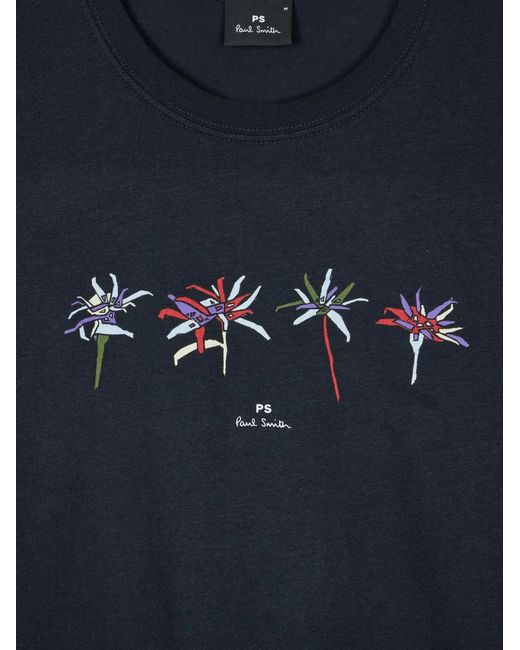 Paul Smith T-Shirt Mit Blumen-Print in Blue für Herren