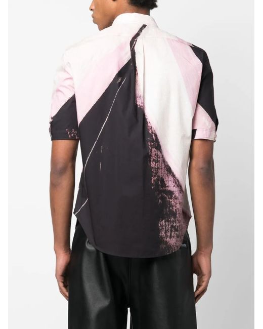 McQueen Gray Brushstroke Cotton Shirt for men