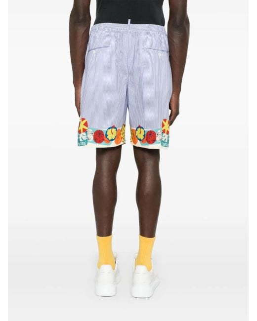 DSquared² Blue Elastic-Waistband Shorts for men