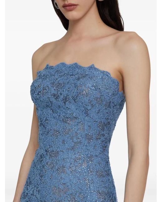 Abito Midi Con Decorazione di Ermanno Scervino in Blue