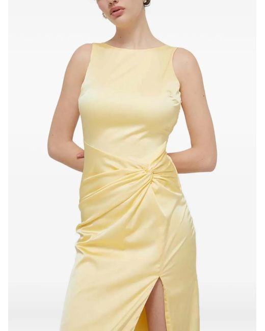 Abercrombie & Fitch Yellow Knot Split Maxi Dress