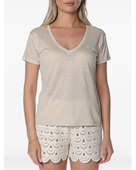 Mc2 Saint Barth Gray Eloise Embroidered T-Shirt
