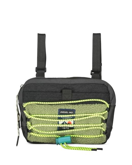 DIESEL Green Decorative- Cords Backpack for men