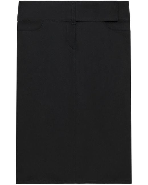 Jupe Mi-Longue À Taille Ceinturée Courreges en coloris Black