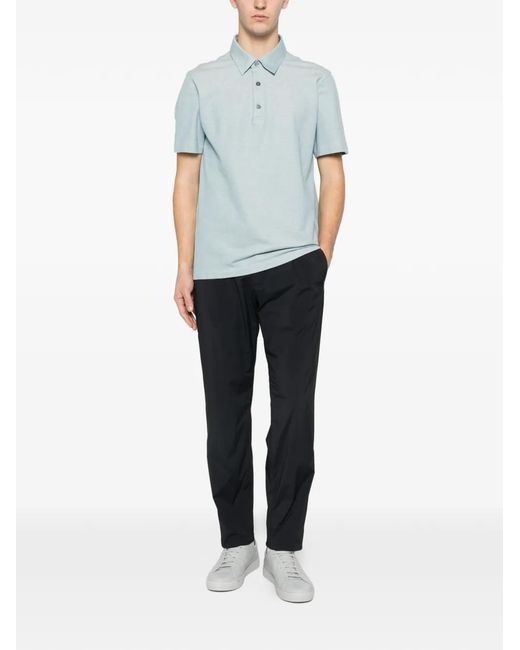 Brioni Blue Buttoned Polo Shirt for men