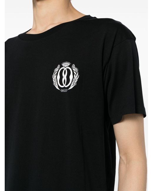 Bally Black Logo-print Organic Cotton T-shirt for men
