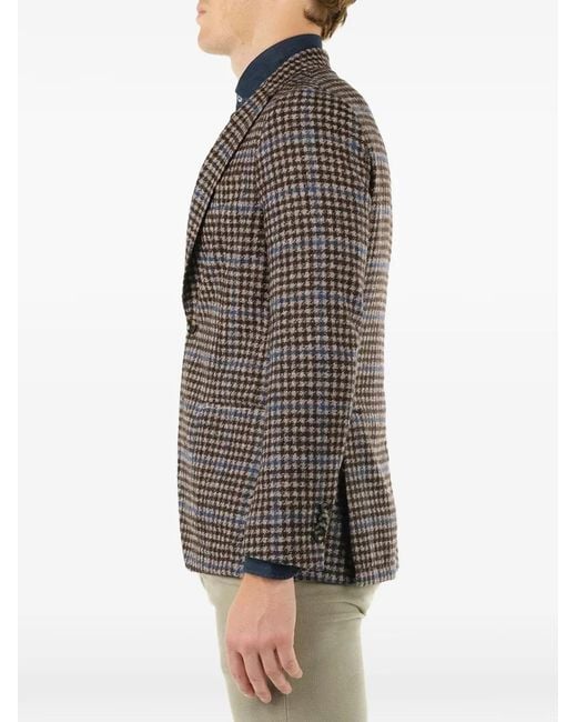 Al Duca D'aosta Brown Check Wool Blazer for men