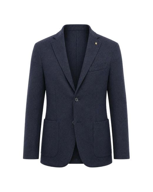 Corneliani Blue Single-Breasted Notch-Lapel Blazer for men