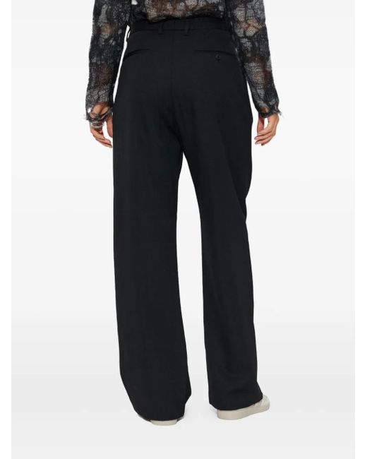 R13 Black Pleated Wool Trousers