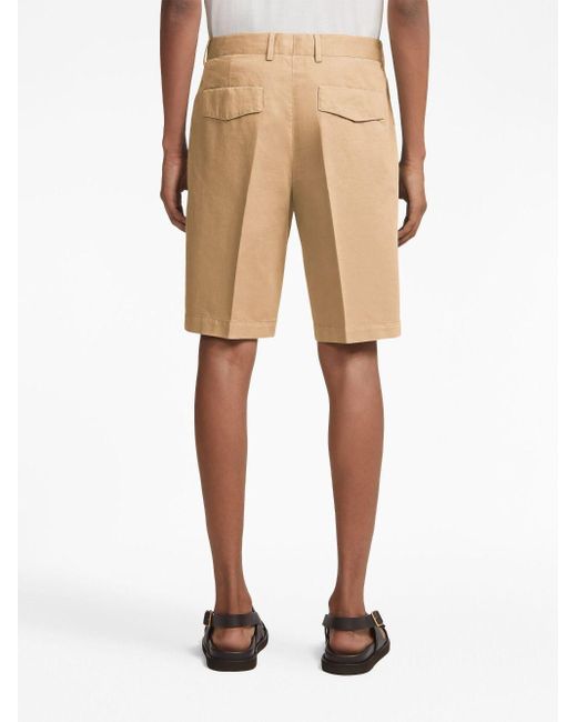 Zegna Natural Summer Cotton-linen Chino Shorts for men