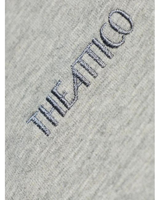The Attico Gray Embroidered-Logo Short-Sleeve T-Shirt