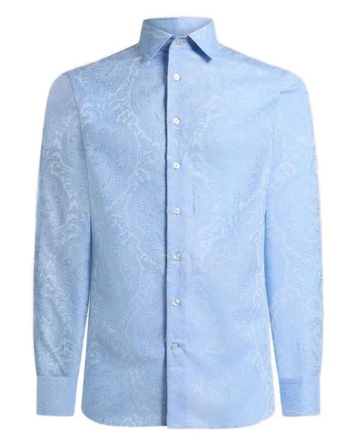 Etro Blue Roma Cotton Shirt for men