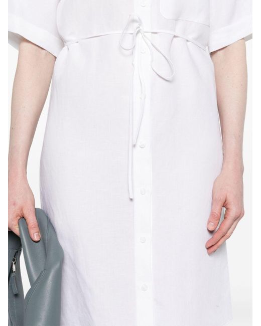 Vestido camisero con cinturón Calvin Klein de color White