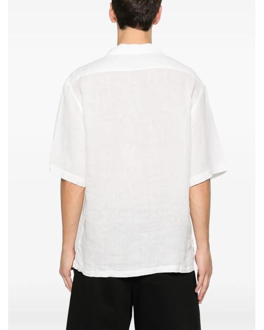 Barena White Mola Half-Button Linen Shirt for men