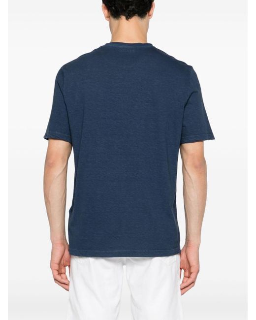 Camiseta con logo bordado Jacob Cohen de hombre de color Blue