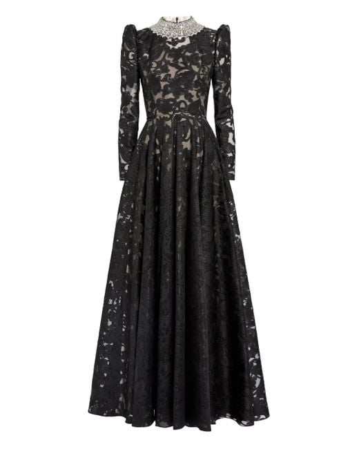 Jenny Packham パフスリーブ マキシドレス Black