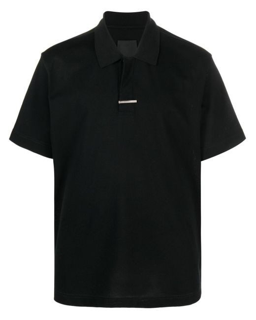 Givenchy Black Logo-plaque Cotton Polo Shirt for men