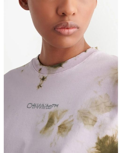 Off-White c/o Virgil Abloh Pink Tie-Dye Cropped Top