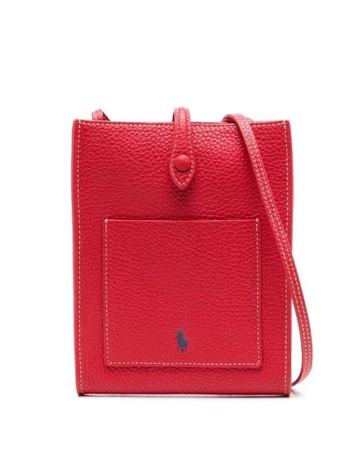 Polo Ralph Lauren Red Leather Crossbody Bag