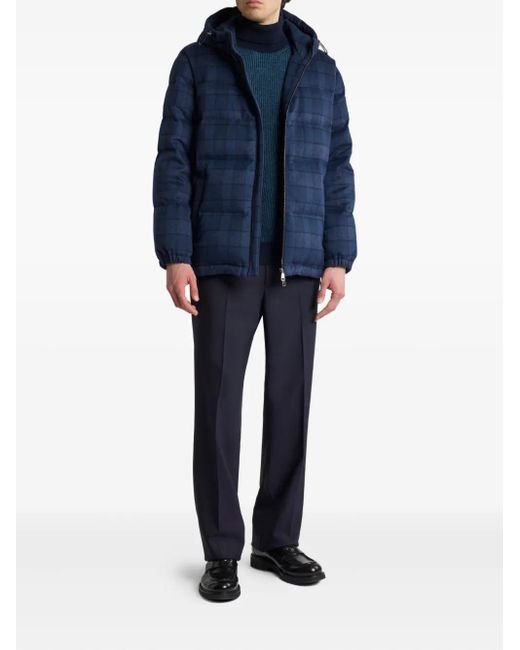 Etro Blue Ribbed Turtleneck Sweater for men