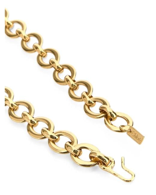 Chloé Metallic Tassel-Pendant Cable-Link Necklace