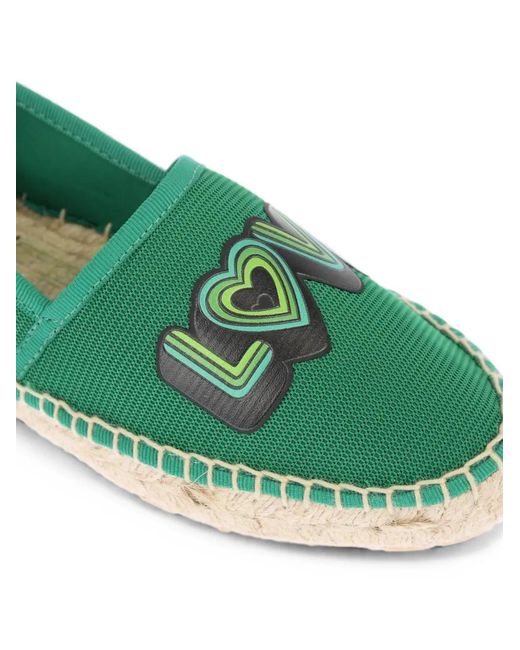 Moschino Green Logo-Print Espadrilles